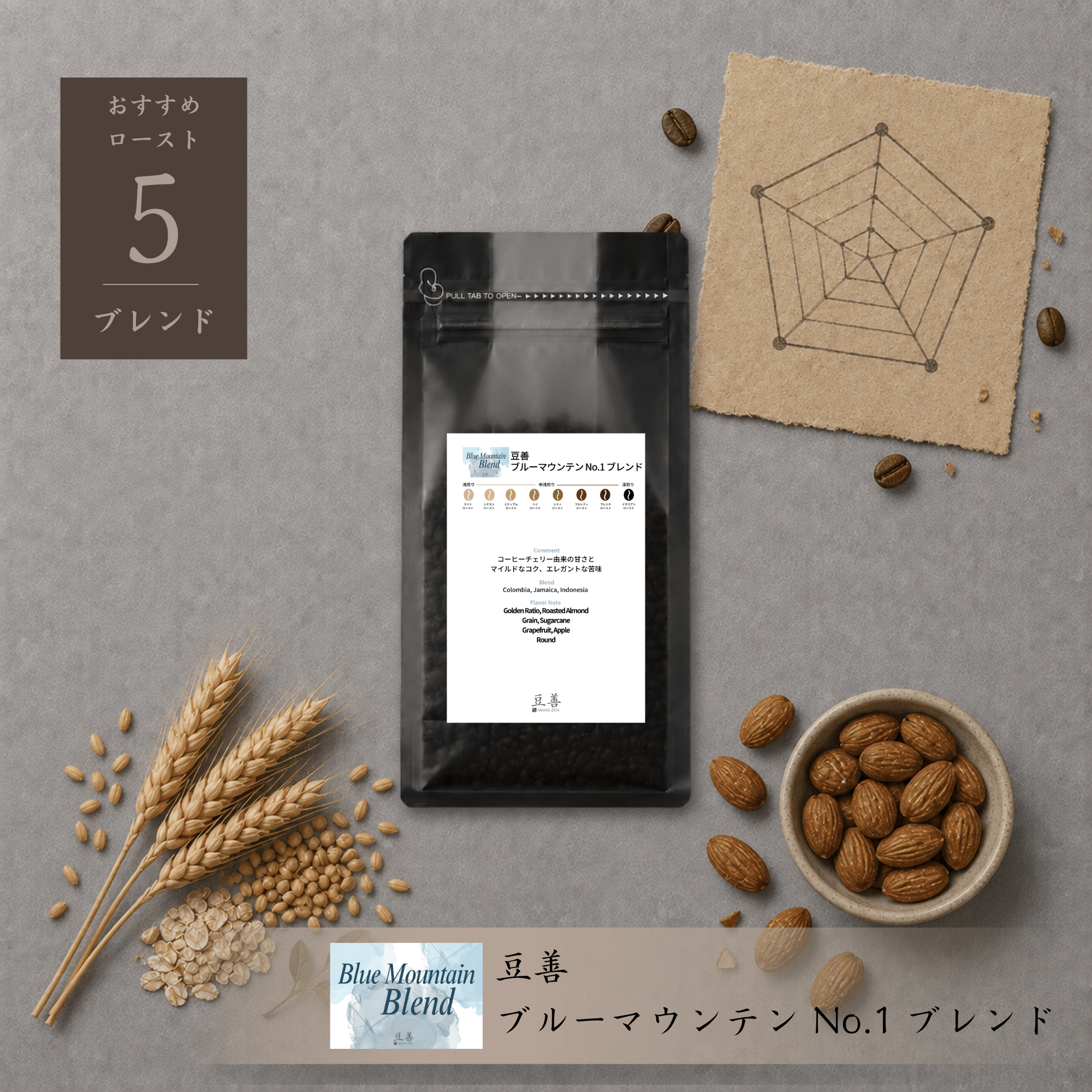 豆善 ブルーマウンテン No.1 ブレンド/ Mamezen Blue Mountain No.1 Blend 100g - Espresso Tokyo